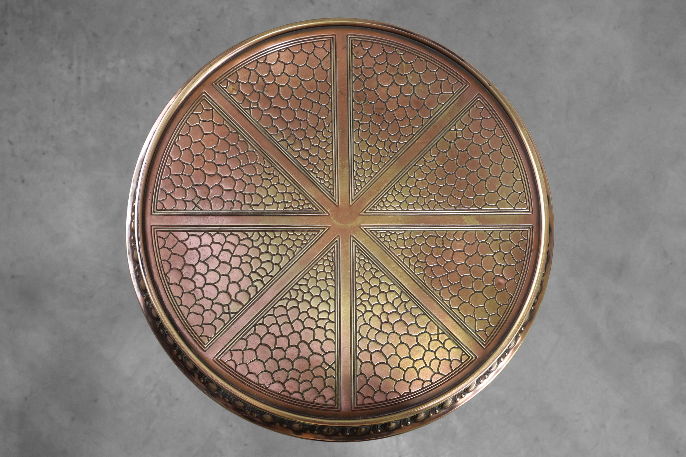 Art Deco Side Table by Daalderop in Red and Yellow Copper, The Netherlands 1900sthumbnail